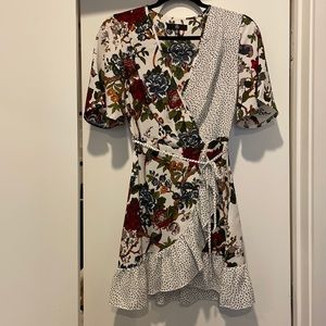 Floral wrap mini dress